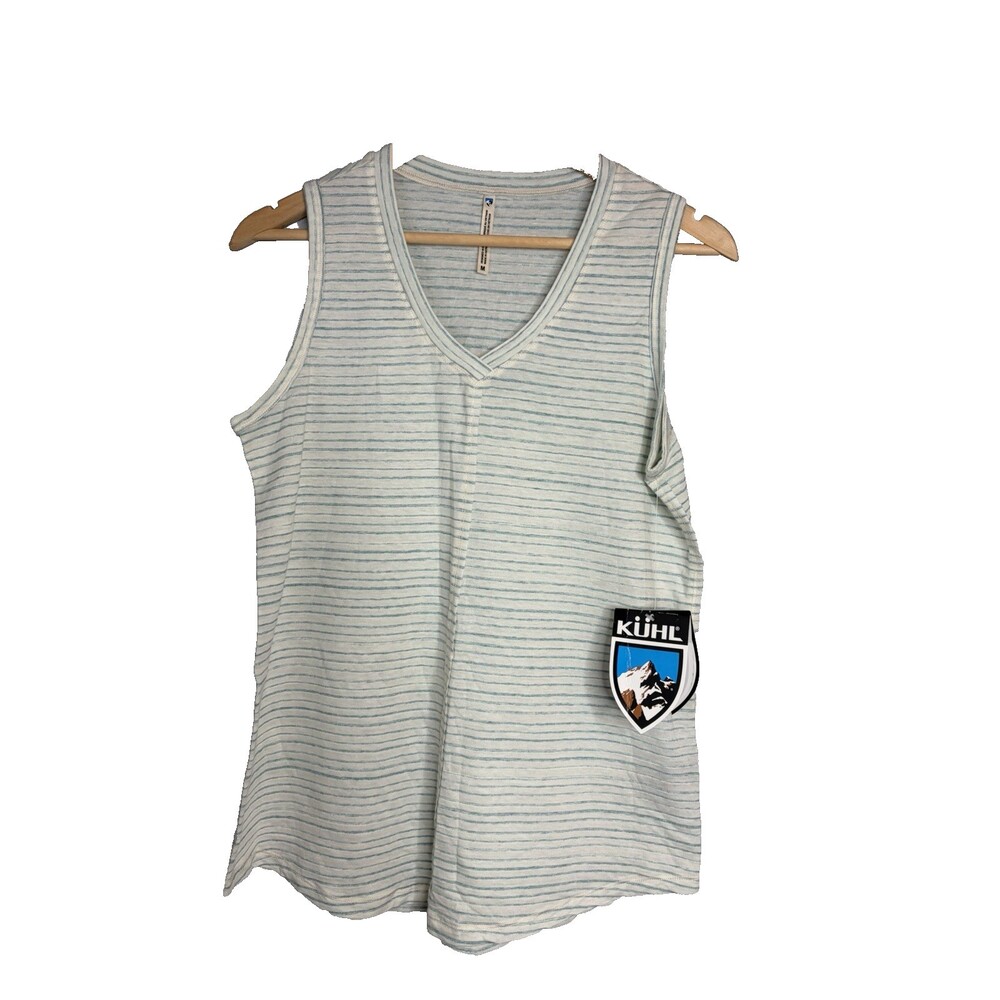 NWT Women's MEDIUM KUHL Aria Tank Top Green/white stripe #8476